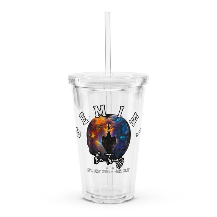 Gemini - Zodiac Double Wall Clear Plastic Tumbler product image (1)