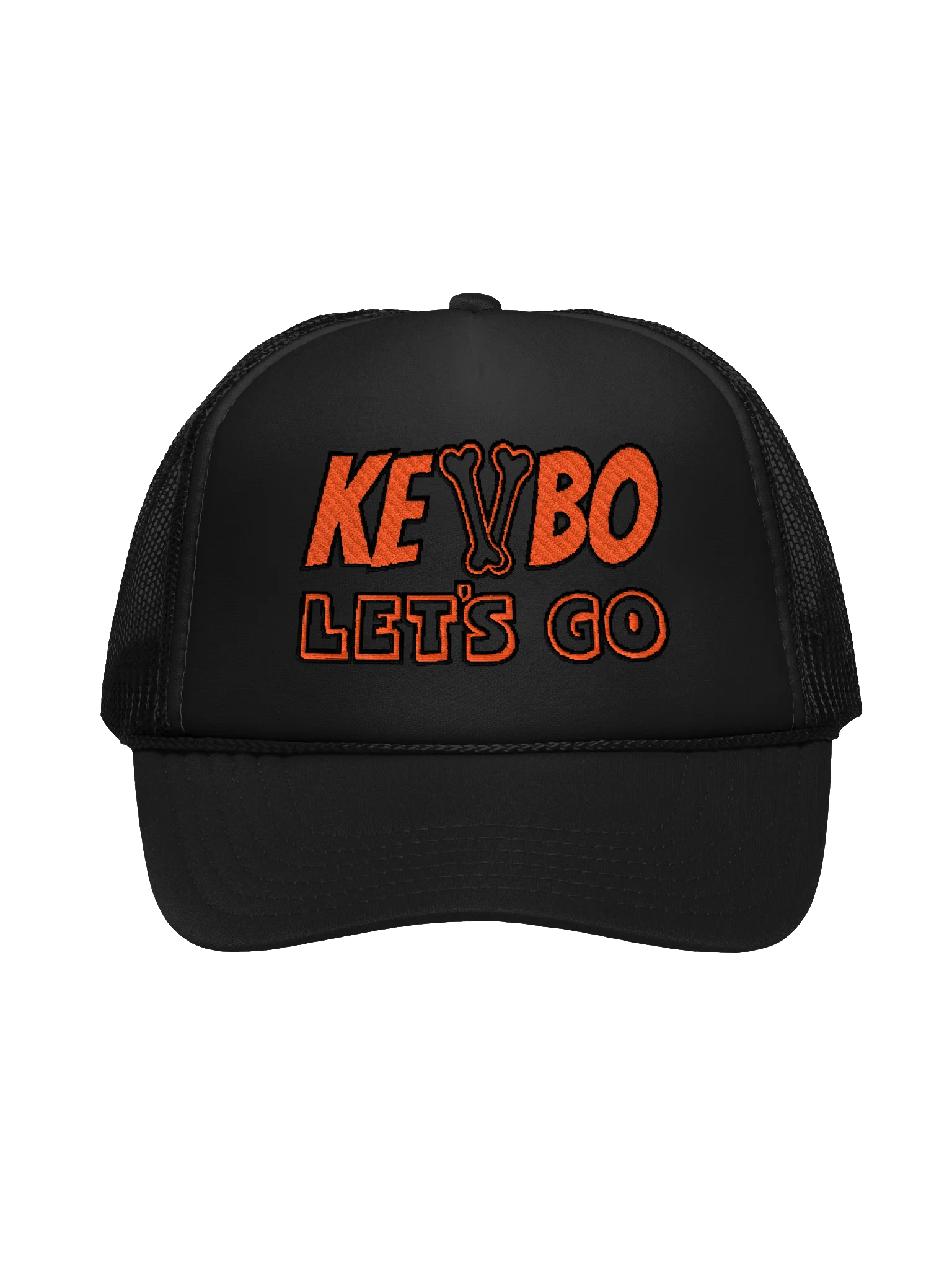 KEVBO "Let’s Go" Black + Orange FOAM Trucker Snapback Hat product image (1)