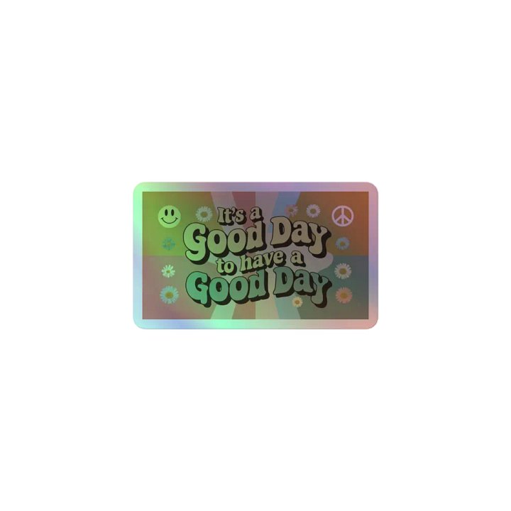 Retro Flower Power Sticker – Good Day Positive Message product image (1)