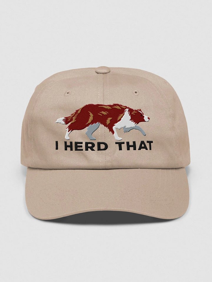 I Herd That Classic Dad Hat(Embroidered) of a Border Collie(Red) product image (33)