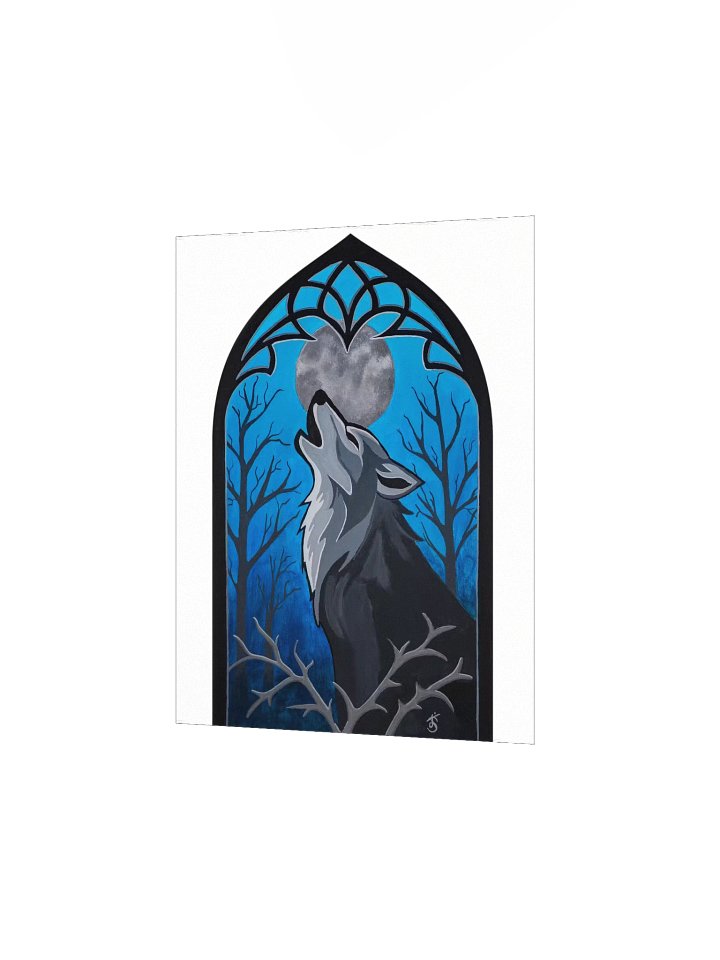 Howling Wolf Stained Glass Style Painting Print product image (3)