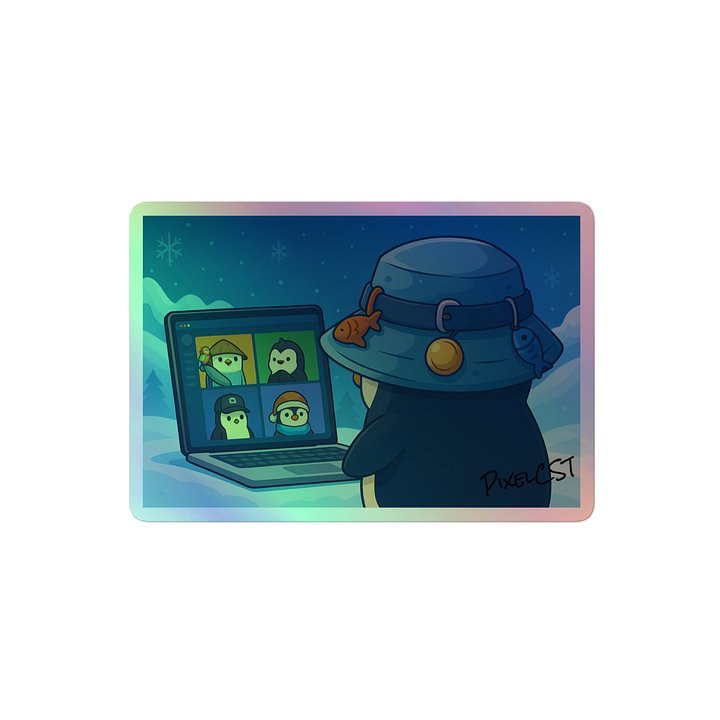 Pinguin Meeting Hologramm Sticker product image (2)