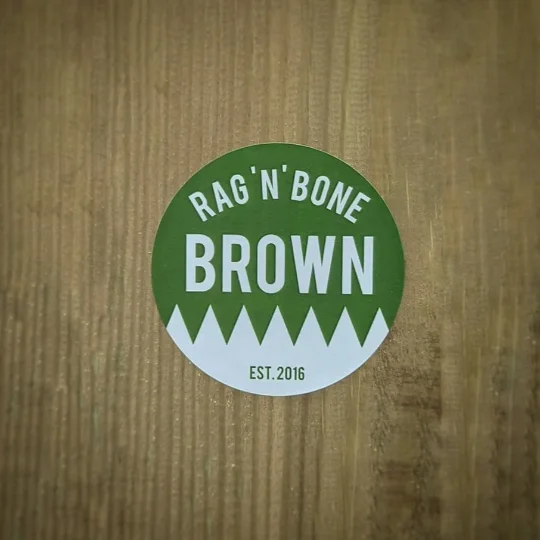 rag ’n’ bone brown logo stickers 64mm product image (1)