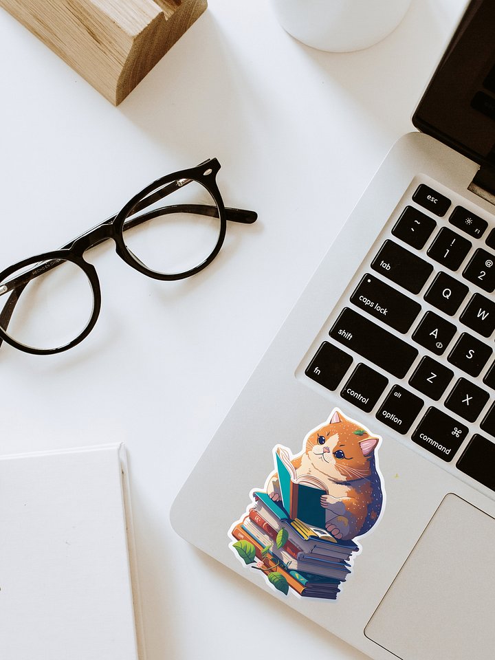 Cat Reading Book Sticker product image (1)