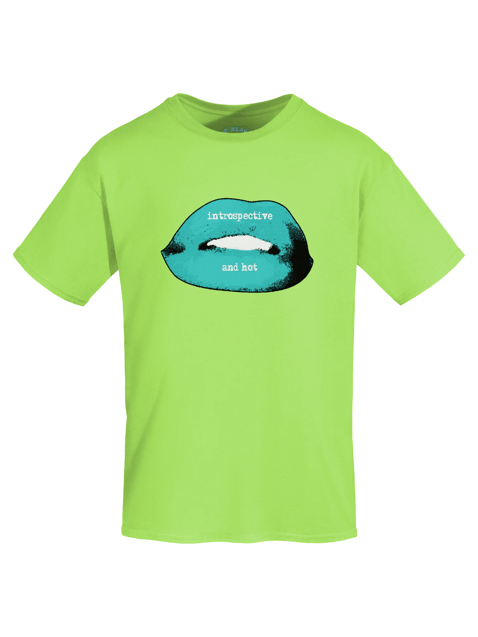 Turquoise and Green Hot and Introspective Lips Tee product image (5)