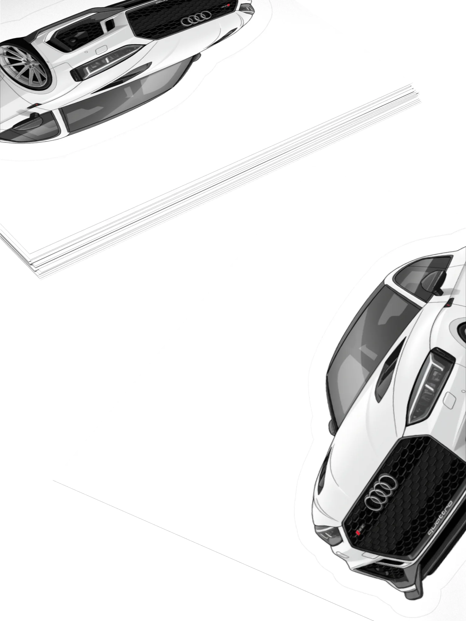 White Audi RS5 Sticker (Retro, Sketch, Silhouette) product image (10)