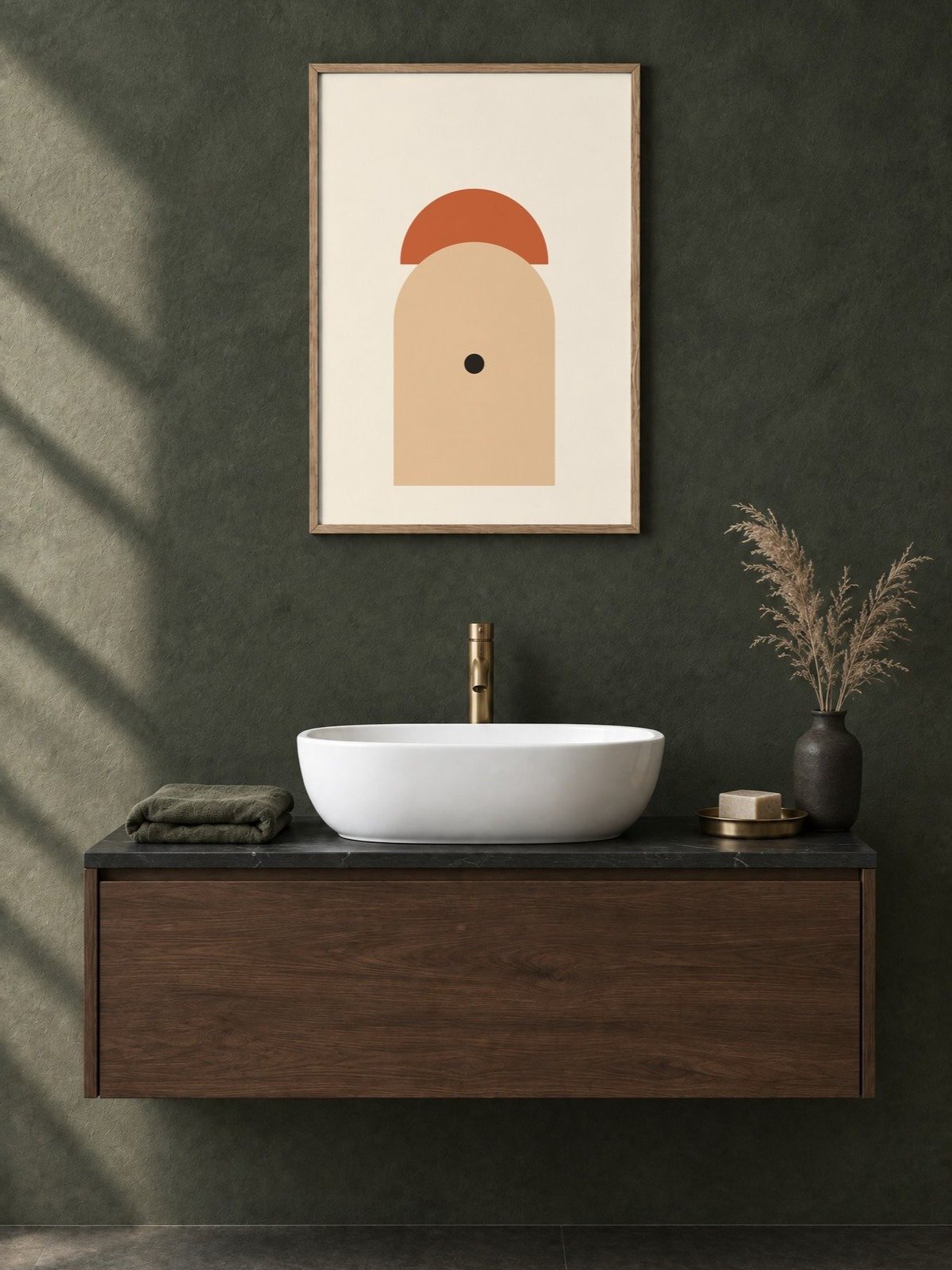 Terracotta Sun Arch Print | Abstract Bathroom Wall Art product image (2)