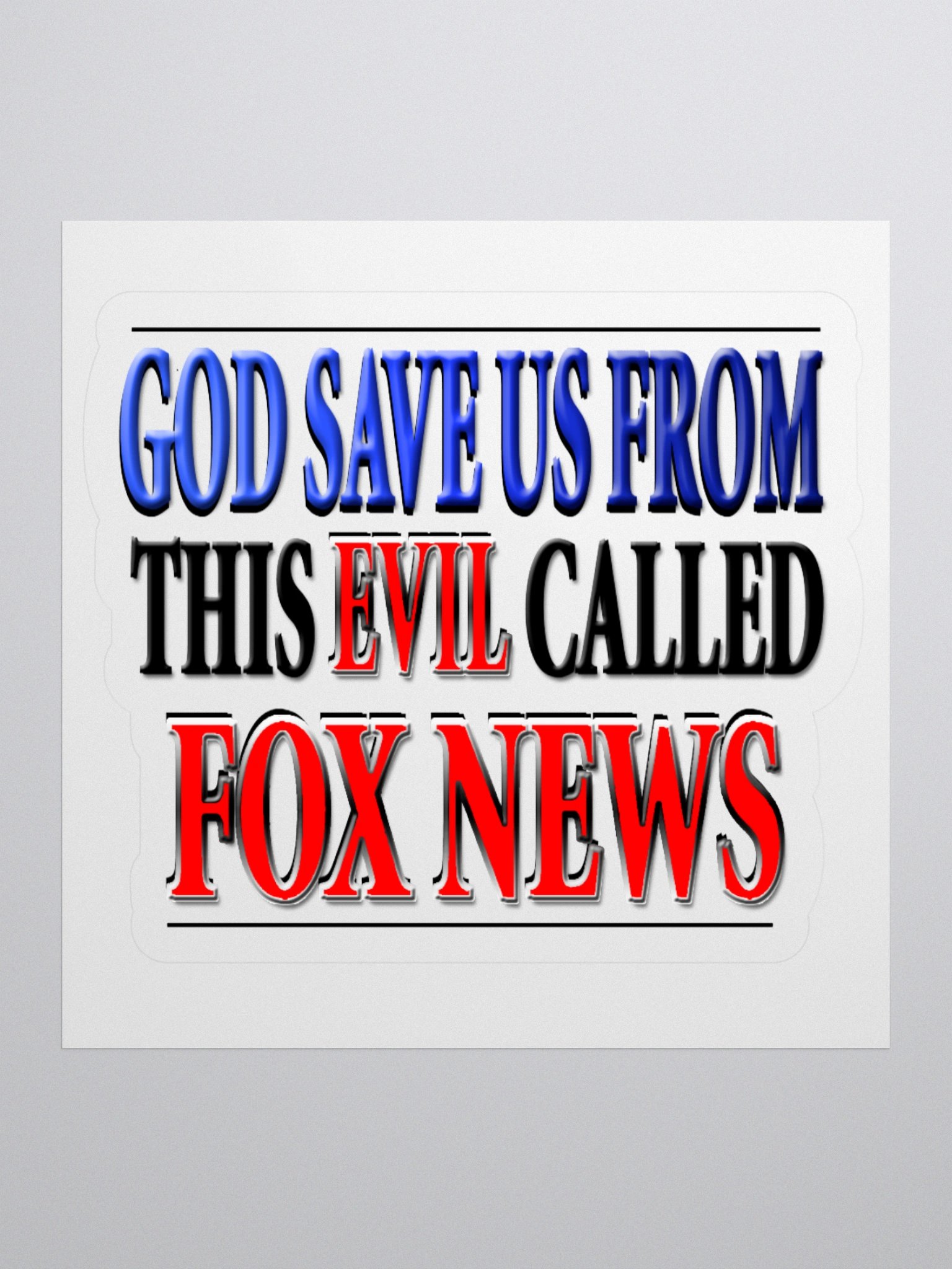 God Save Us From Fox News Sticker - Funny Anti-Fox News Vinyl Decal product image (1)