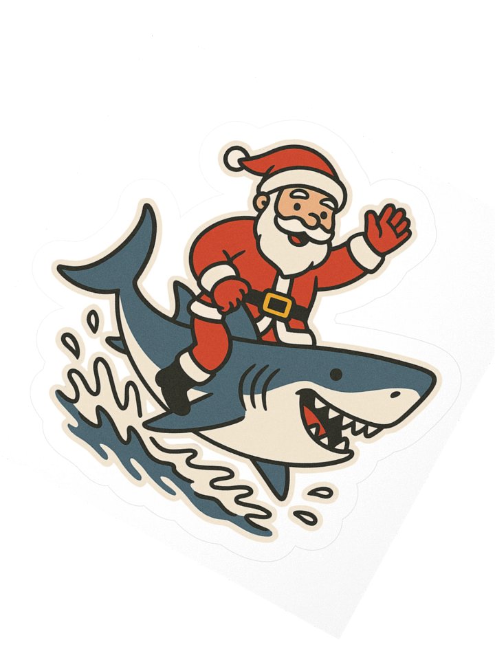 SANTA SHARK STICKER product image (5)