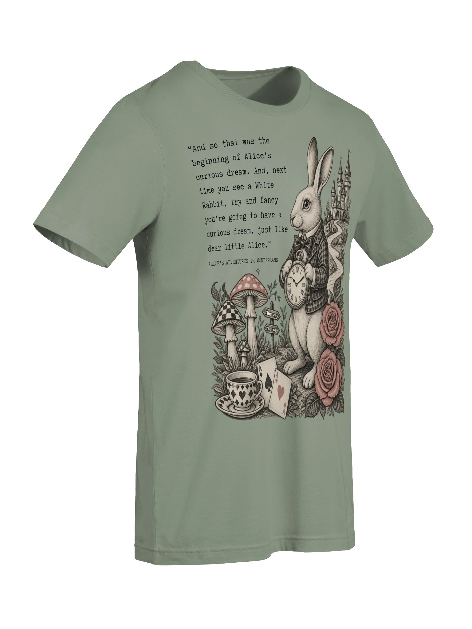 White Rabbit Wonderland Shirt, Alice Quote Tee, Lewis Carroll Graphic product image (8)