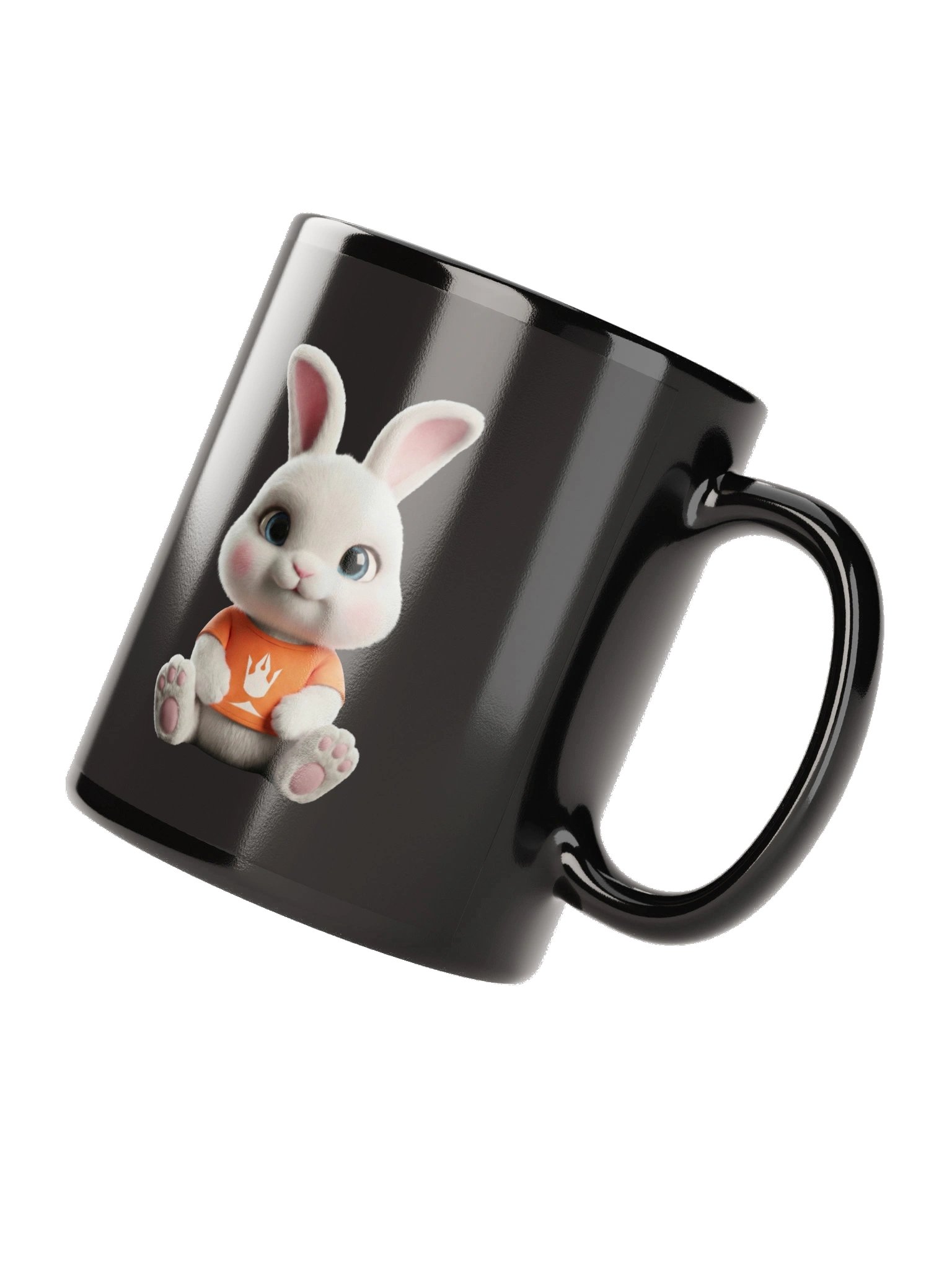 Pixaroma Bunny Mascot Glossy Black Mug product image (4)