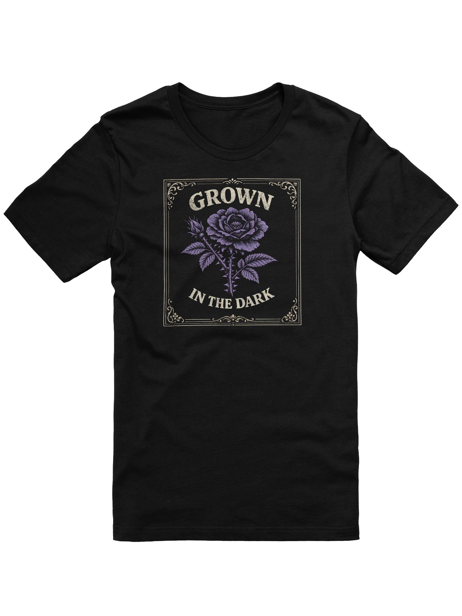 Lavender Rose Botanical T-Shirt - Grown In The Dark Floral Tee product image (1)