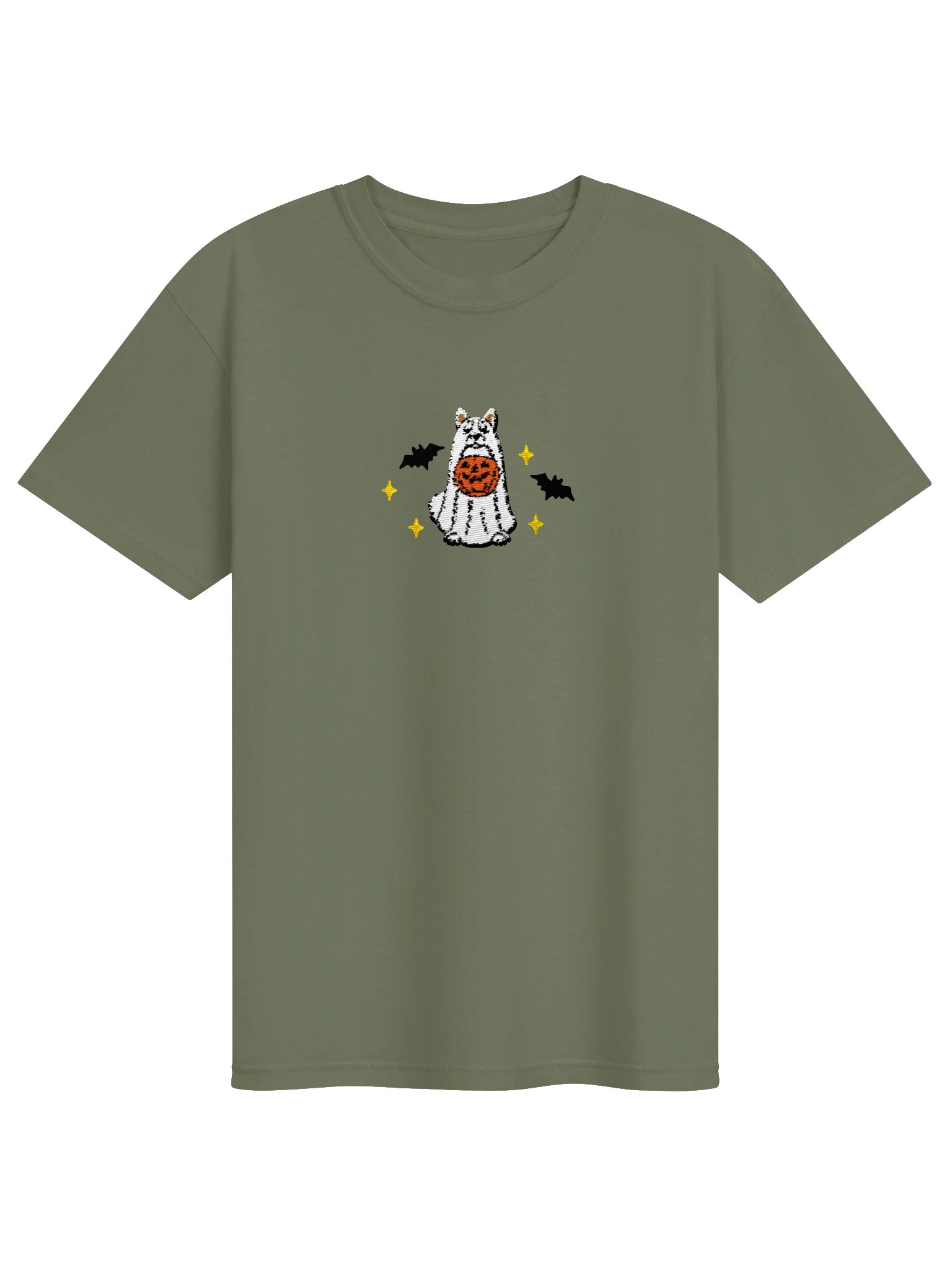 Halloween Japanese Akita Inu(White) Embroidered T-Shirt product image (9)