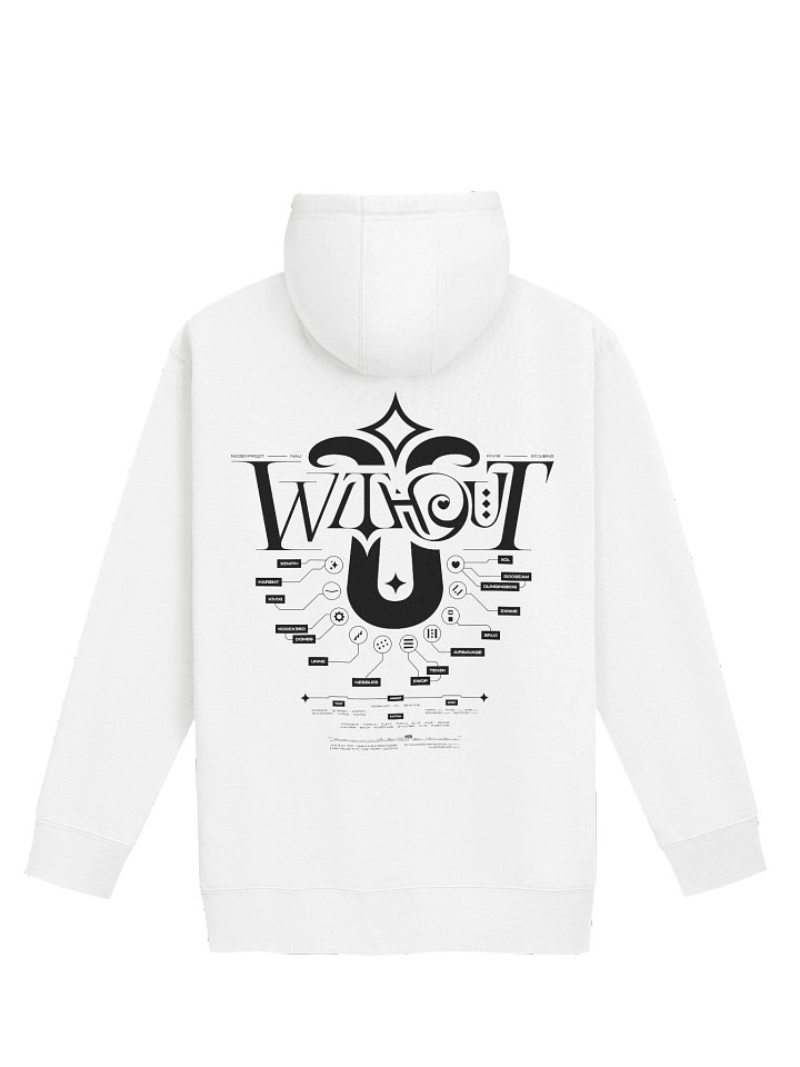 W/O U Black/White Hoodie product image (2)