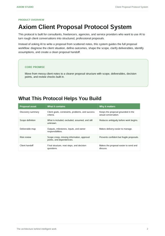 Axiom Client Proposal Protocol System product image (2)