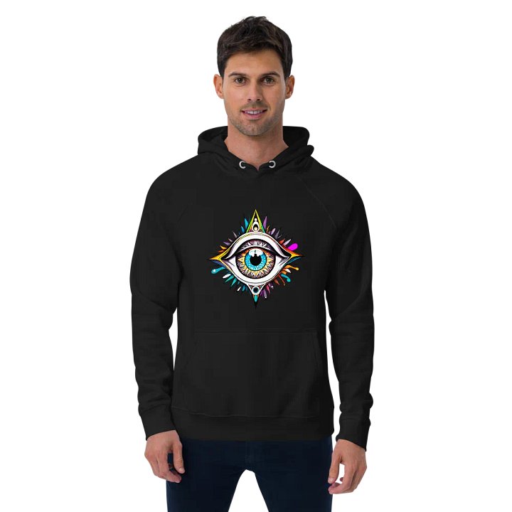 [Open Eye] - Unisex Eco Raglan Hoodie product image (6)
