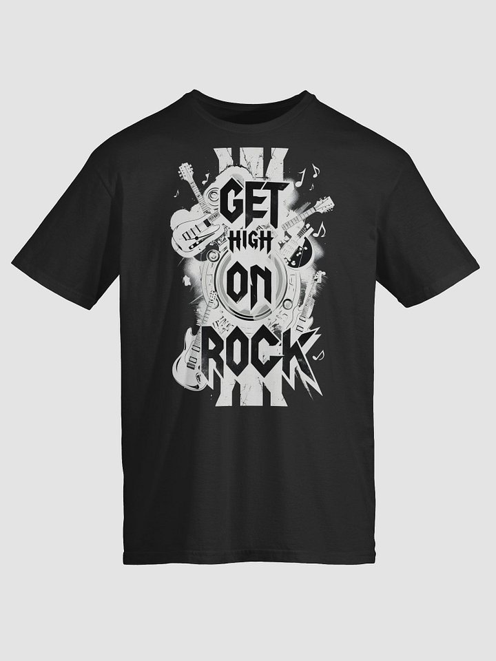 Rock Music-Inspired T-Shirt – Bold 'GET HIGH ON ROCK' Design, Unisex Fit product image (1)