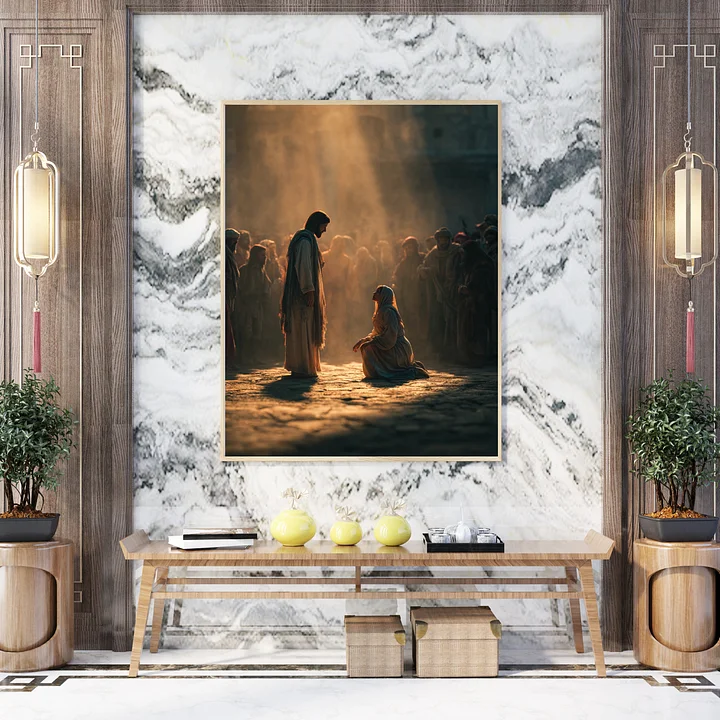 He Who Is Without Sin – Biblical Jesus Wall Art Printable, Digital Download product image (2)