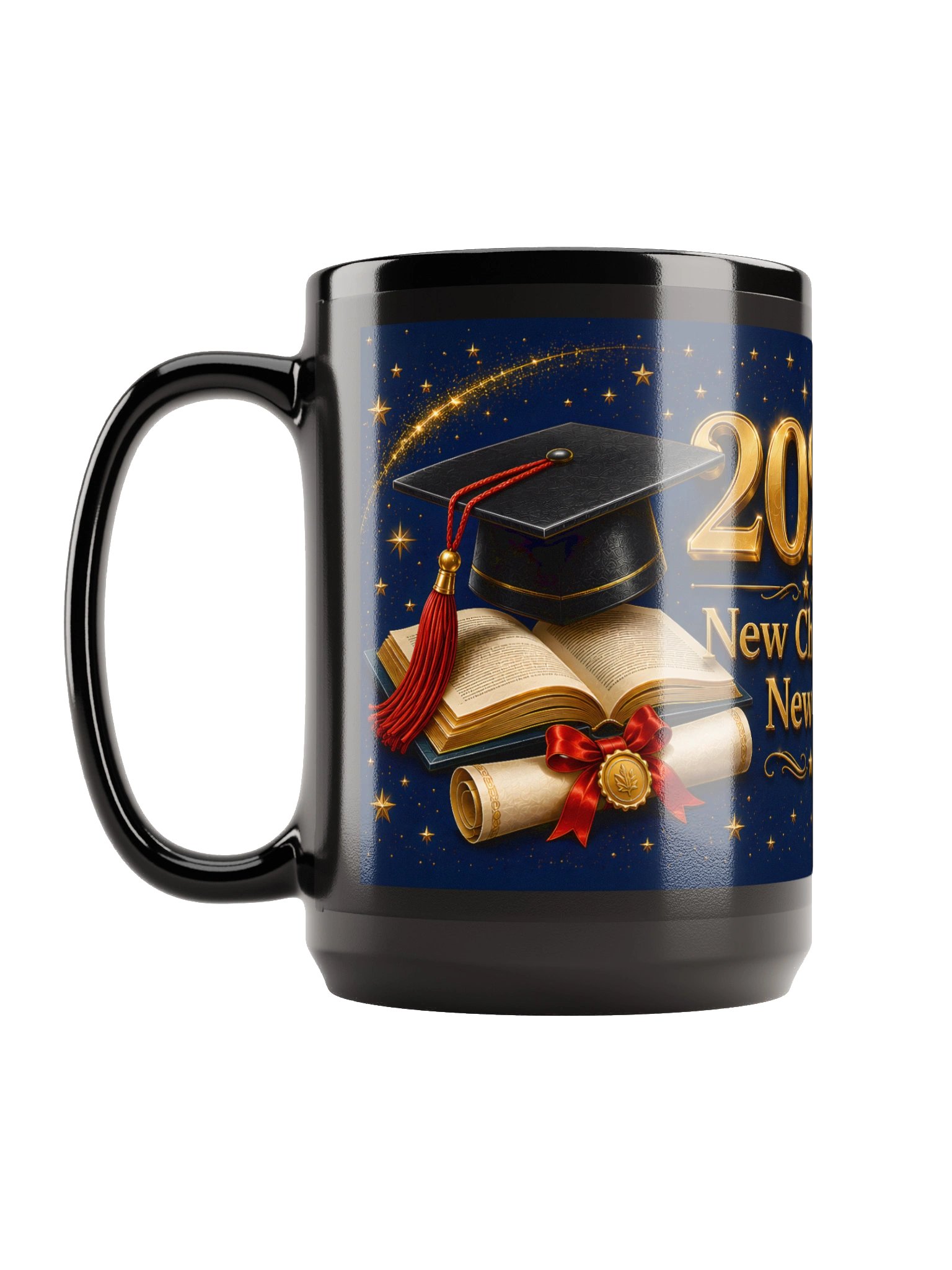 "Class of 2026 New Chapter New Me" Graduation Mug — Navy Wrap product image (2)