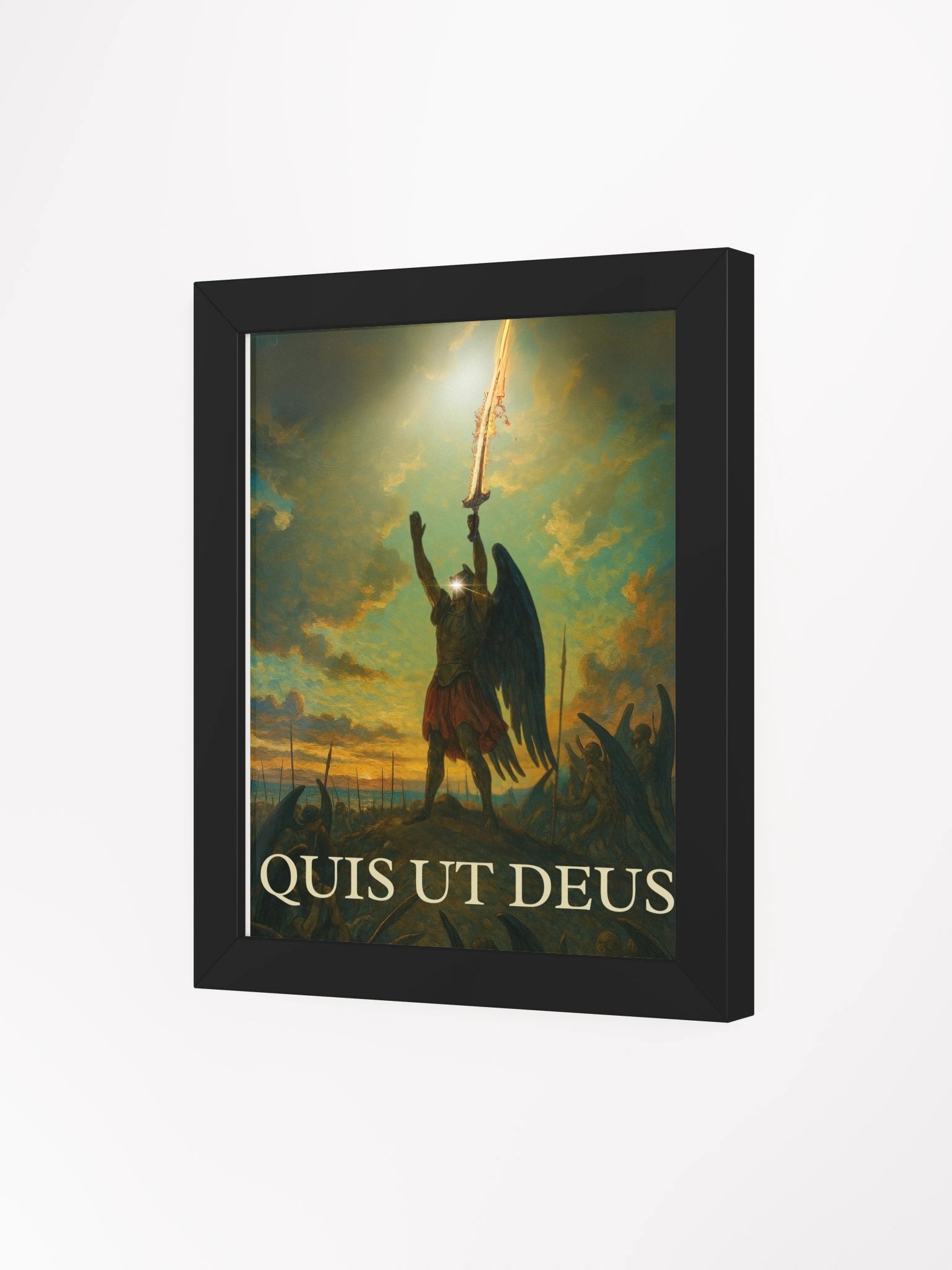 "Quis ut Deus?!" Framed Poster product image (3)