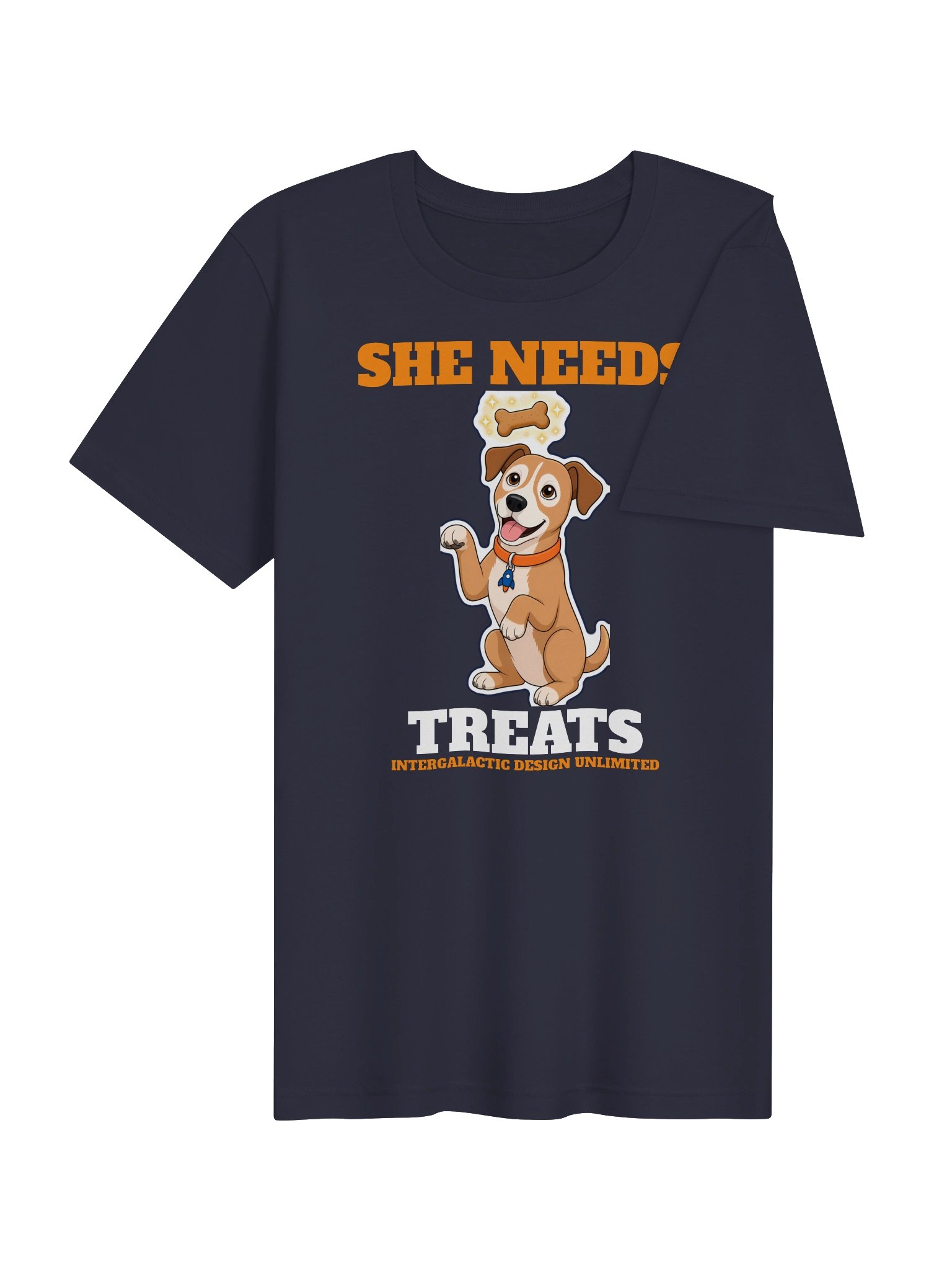 Lucy: She Needs Treats Dog Tee (Navy) product image (4)