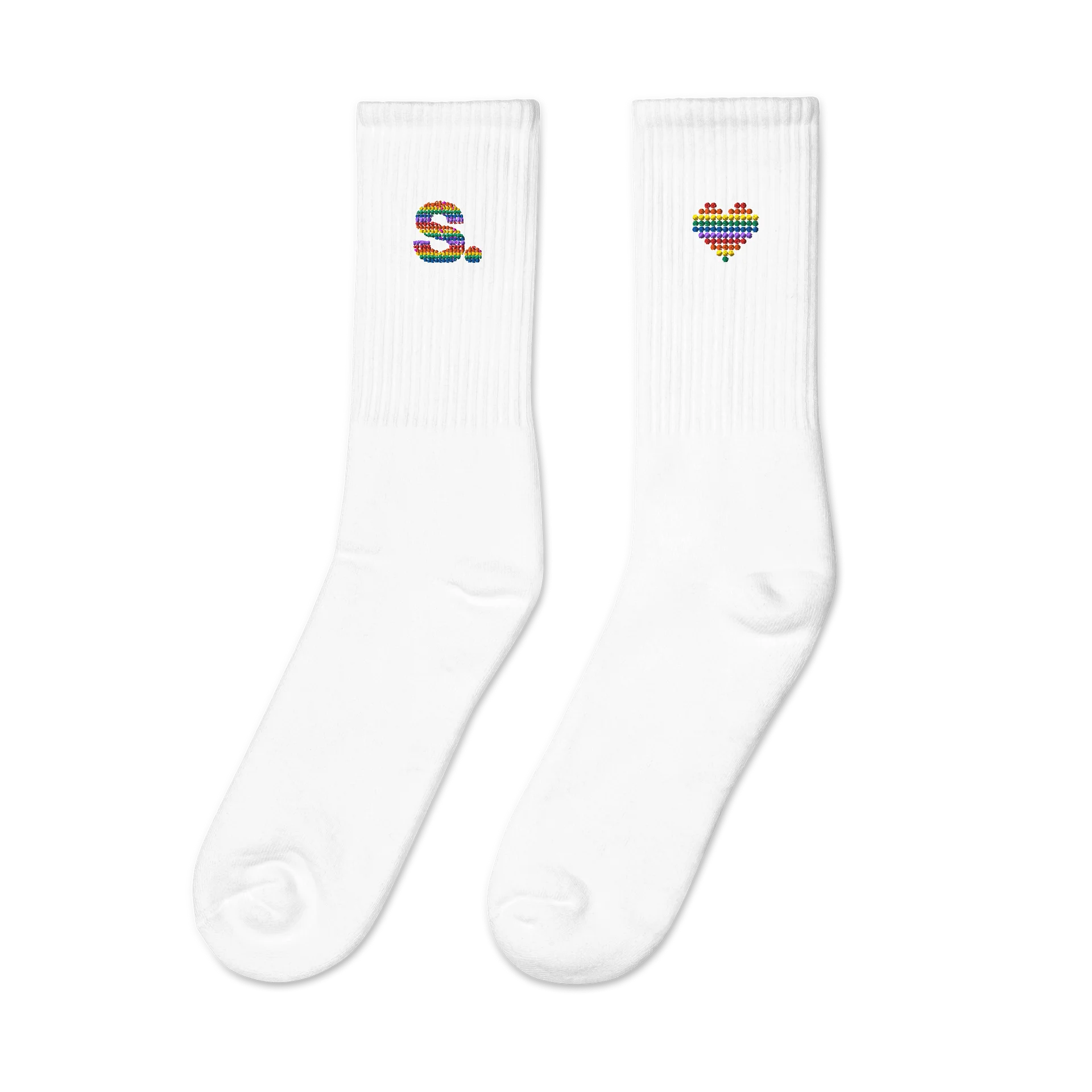 Love Your Neighbor Embroidered Crew Socks product image (4)