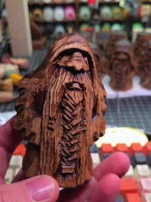 Basswood Dwarf, Hand Carved, 4 inches tall, 2x2 block.  Finished with oil and wax. #whittling #woodcarving #fantasyartist #woodcarver #woodartisan 