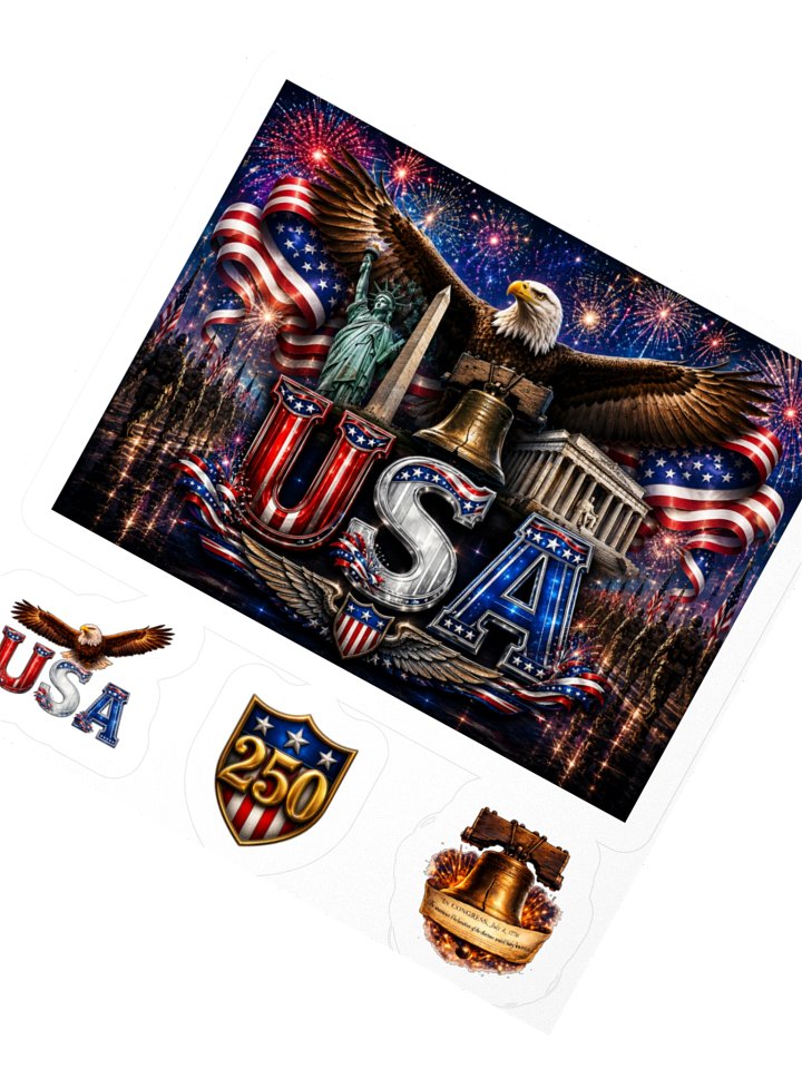 Patriotic USA 250 Kiss Cut Sticker product image (6)