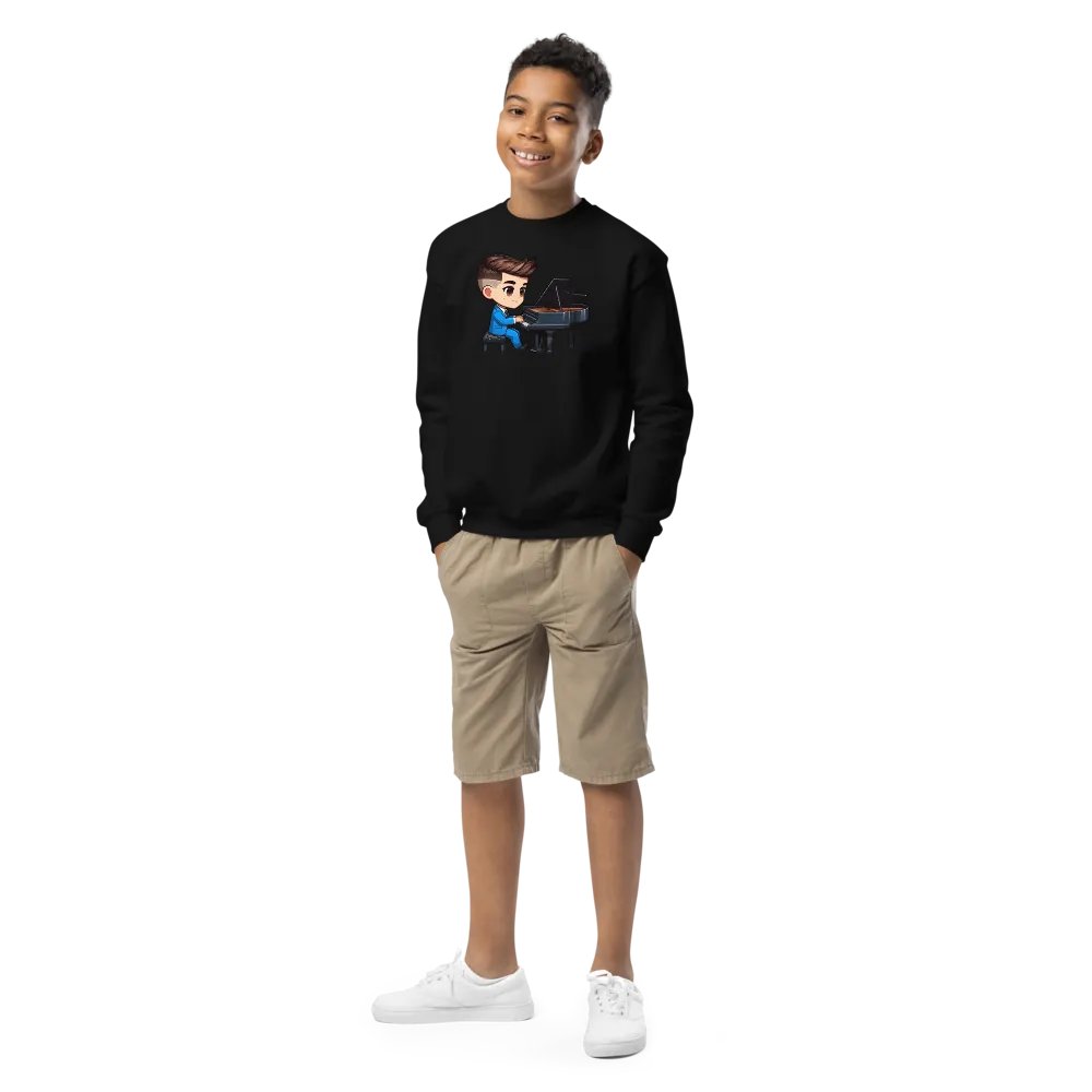 Kid Pianist Youth Crewneck Sweater product image (2)