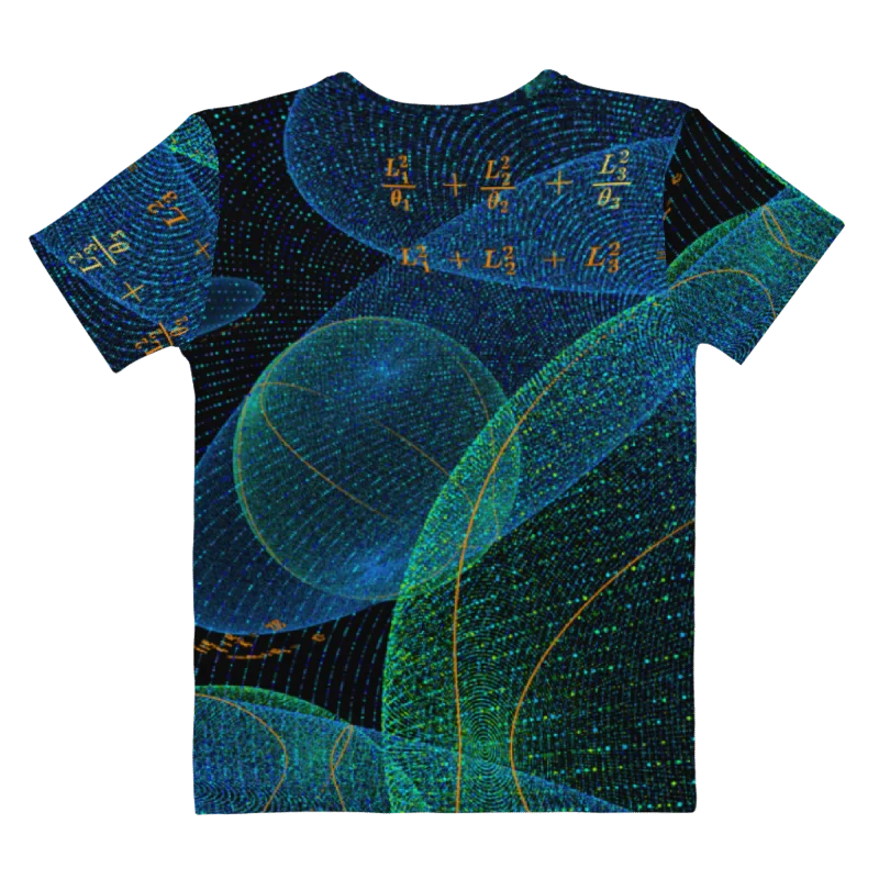 Poinsot's Pixel Spaceship 3 - Physics of the Gyroscope Women's Crew Neck T-Shirt product image (4)