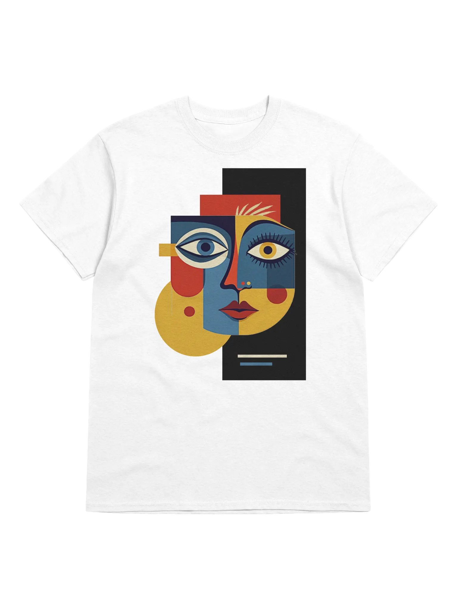 Dual Perspectives: A Vision in Cubism - Relaxed Streetwear Vibes Tee product image (2)
