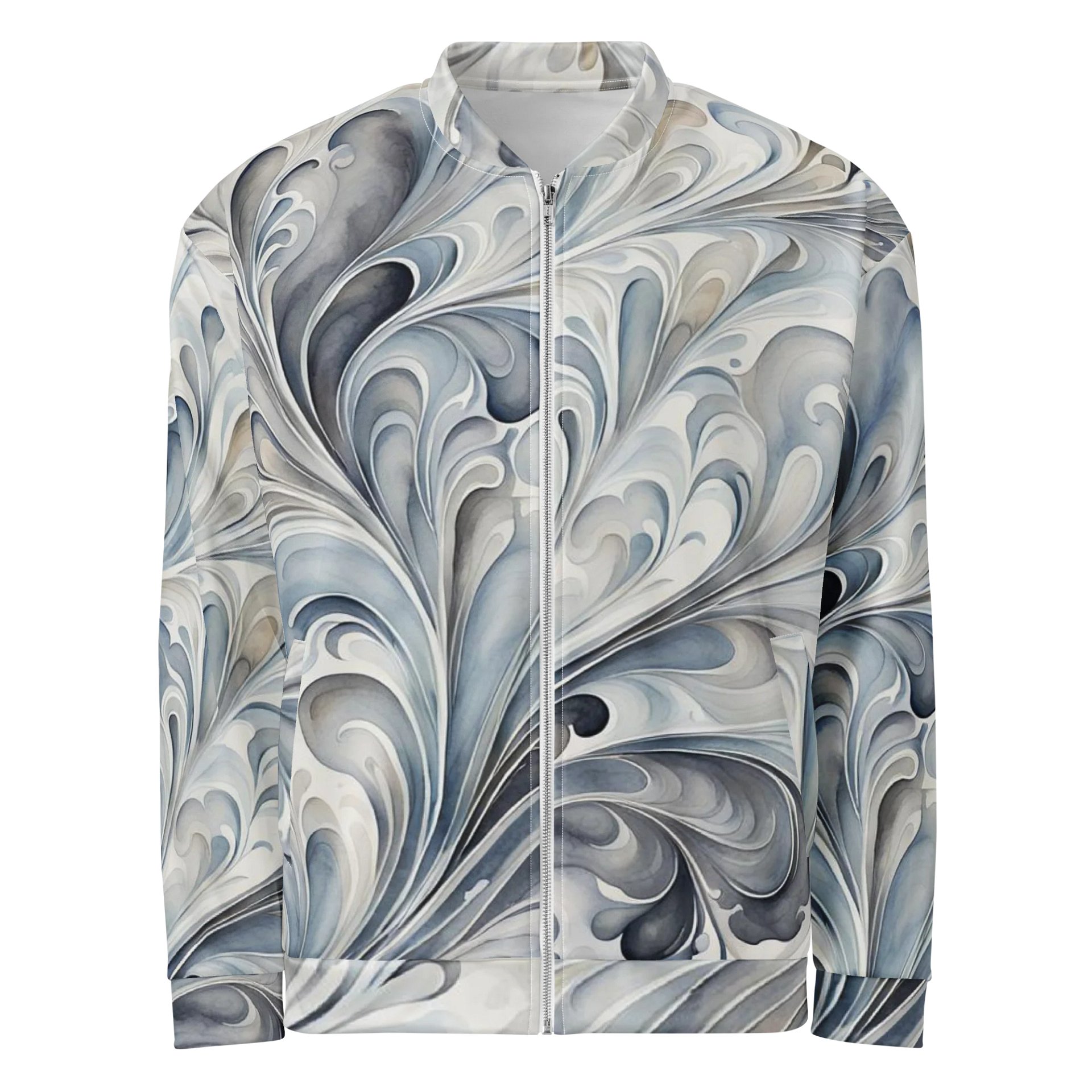 Gray Fractals Bomber Jacket product image (1)