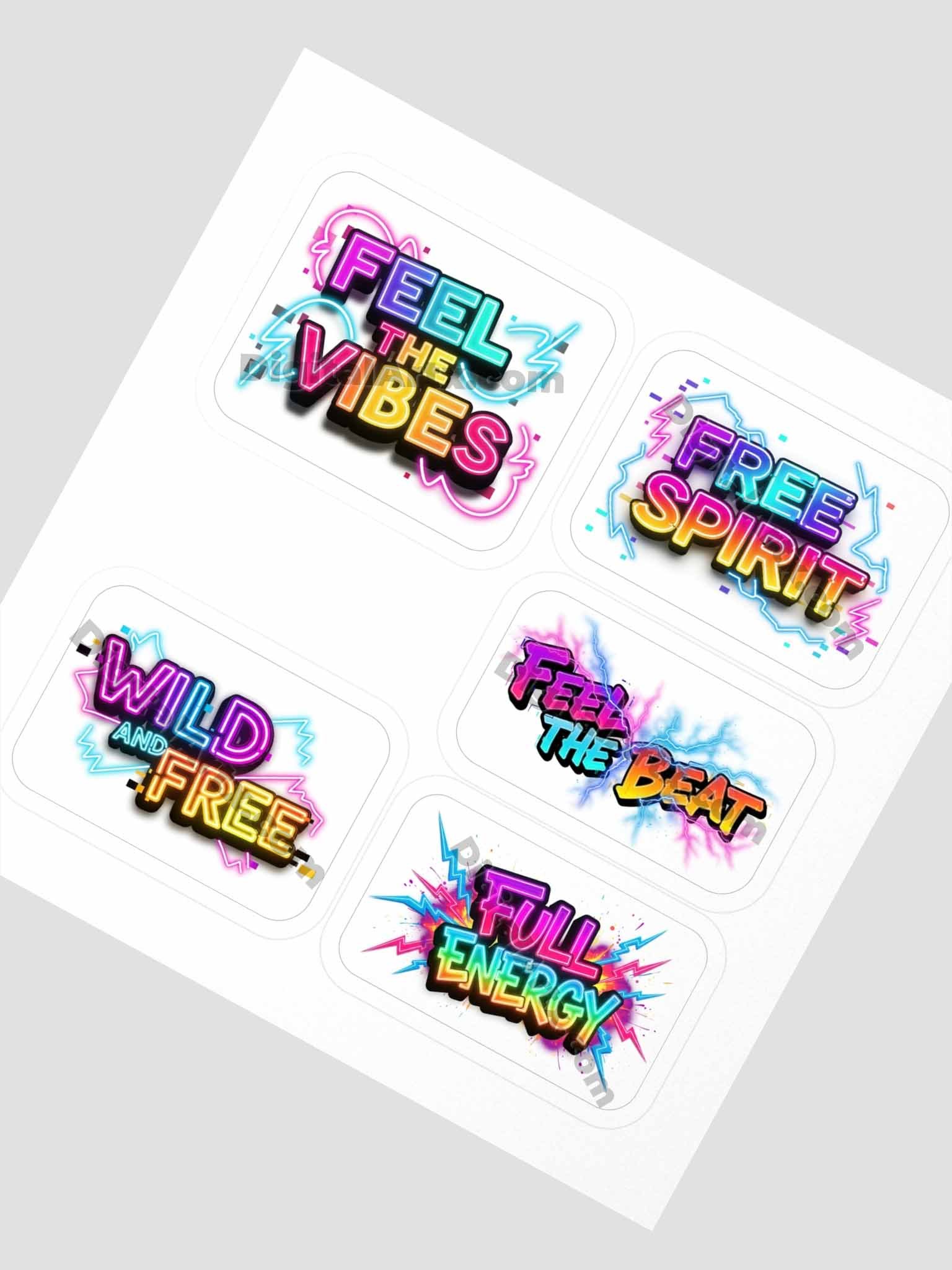 Neon Vibes Kiss Cut Sticker Pack Set product image (2)