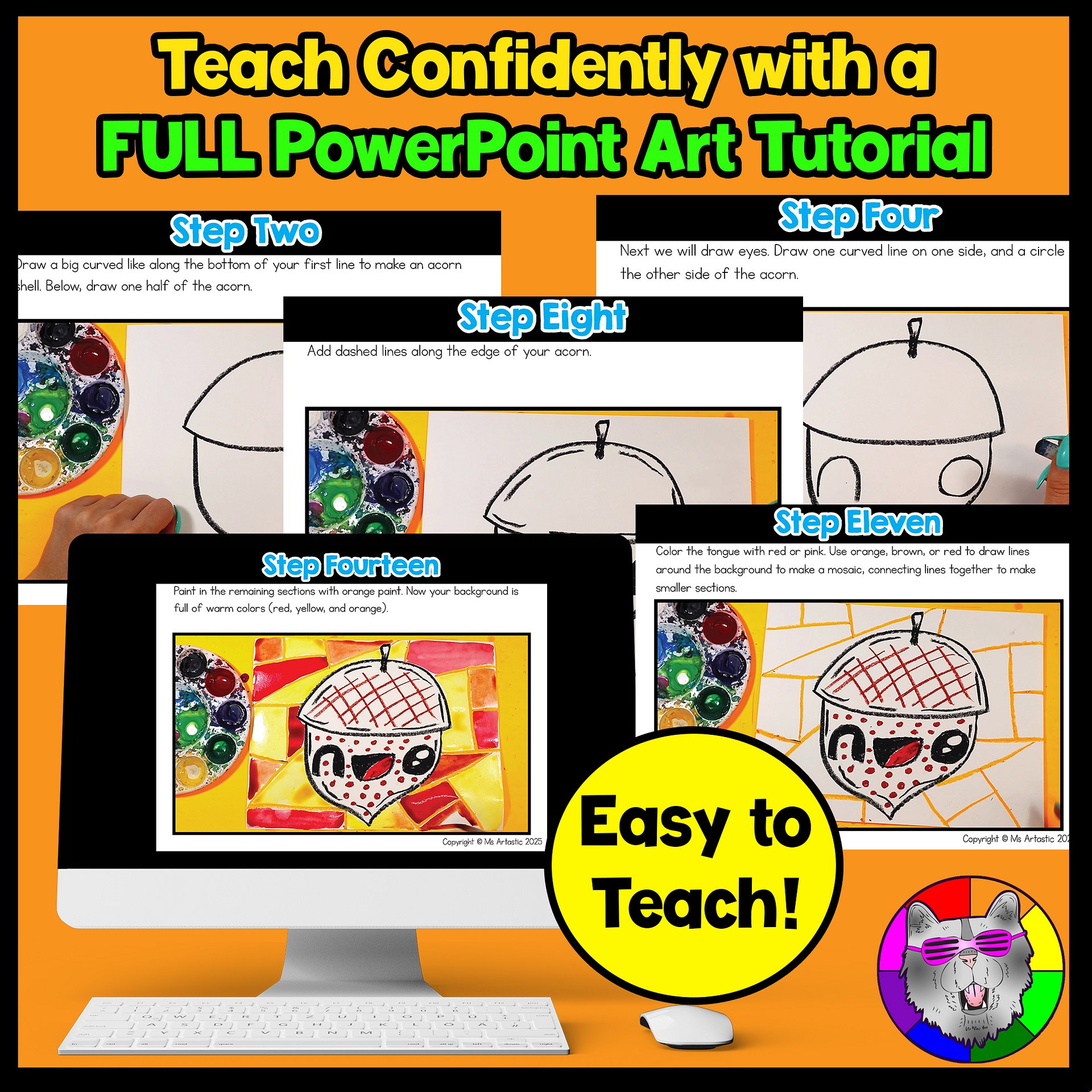 Autumn Art Lesson Acorn Art Project Fall Reading Comprehension Writing Prompts product image (2)
