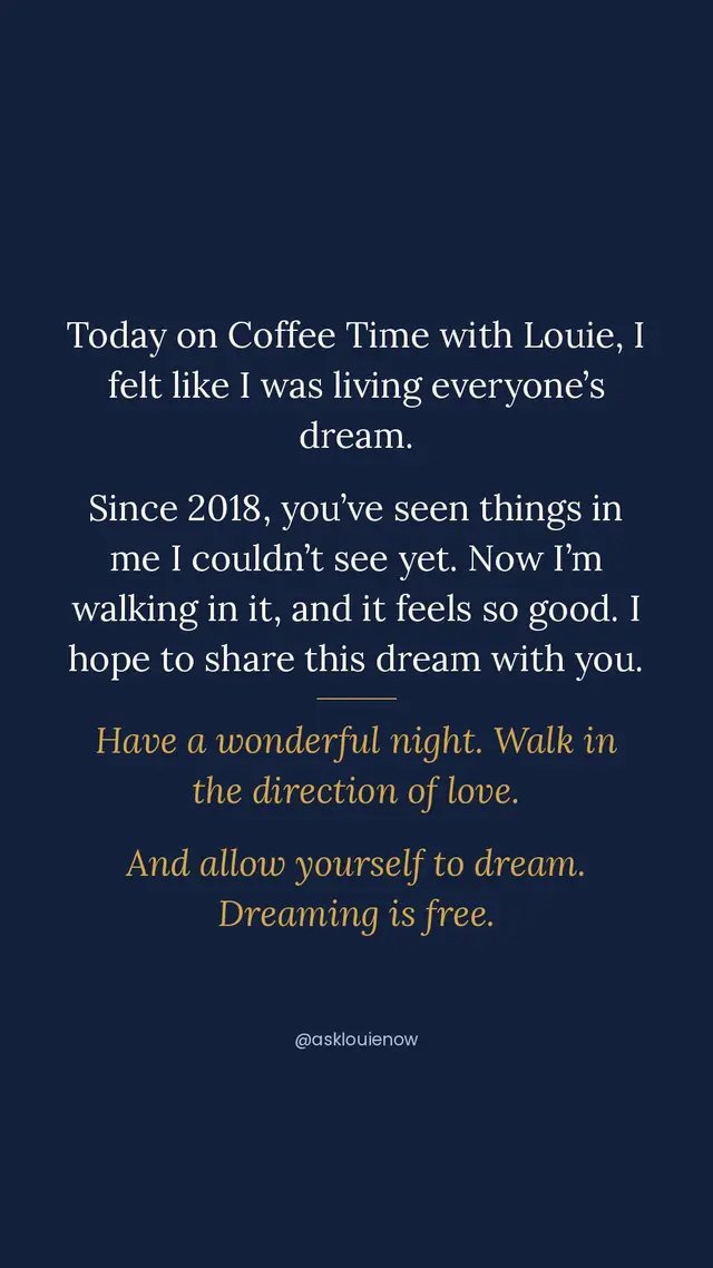 Good night, Team Louie. ☕ May God bless you, and God willing, we'll see each other in the morning. ❤️ #AskLouieNow #WalkInTheDirectionOfLove #GoodNight #CoffeeTimeWithLouie #TeamLouie
