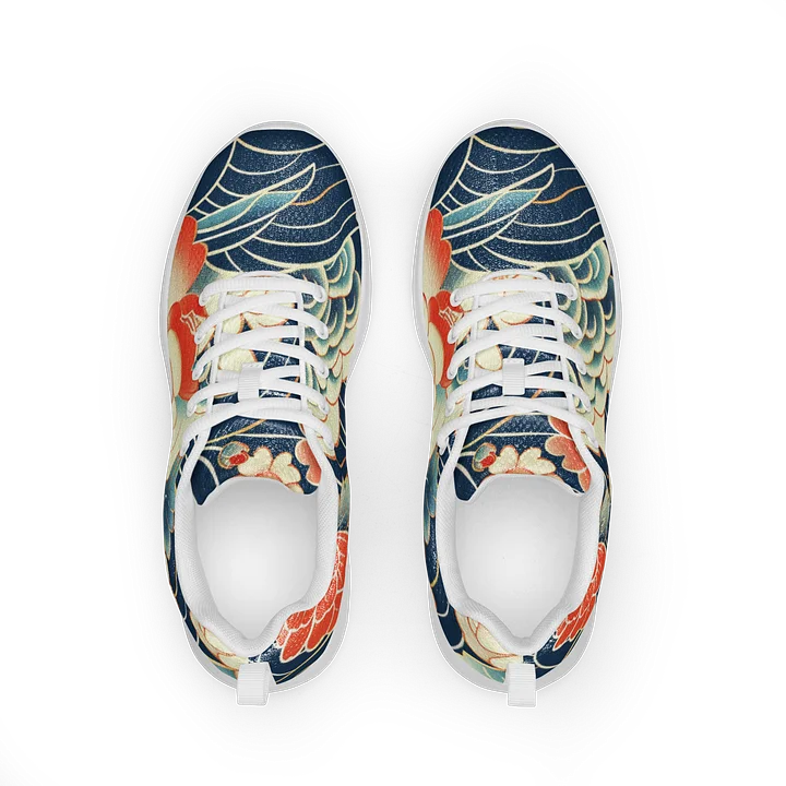 Traditional Japanese Floral Athletic Shoes - Peony Wave Aesthetic Sneakers product image (2)