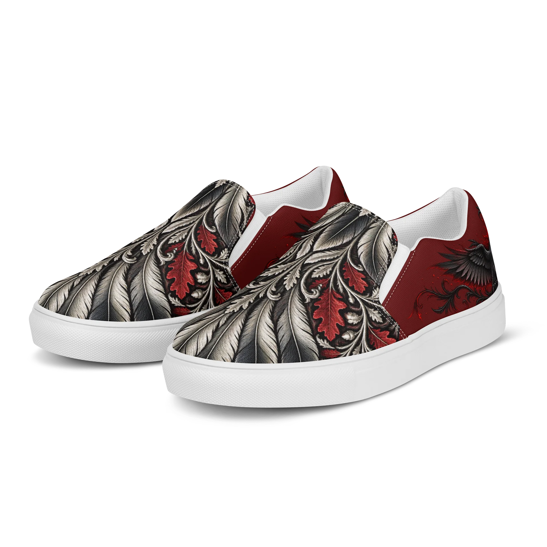 Blood Moon Ravens — Gothic Slip-On Canvas Shoes product image (3)