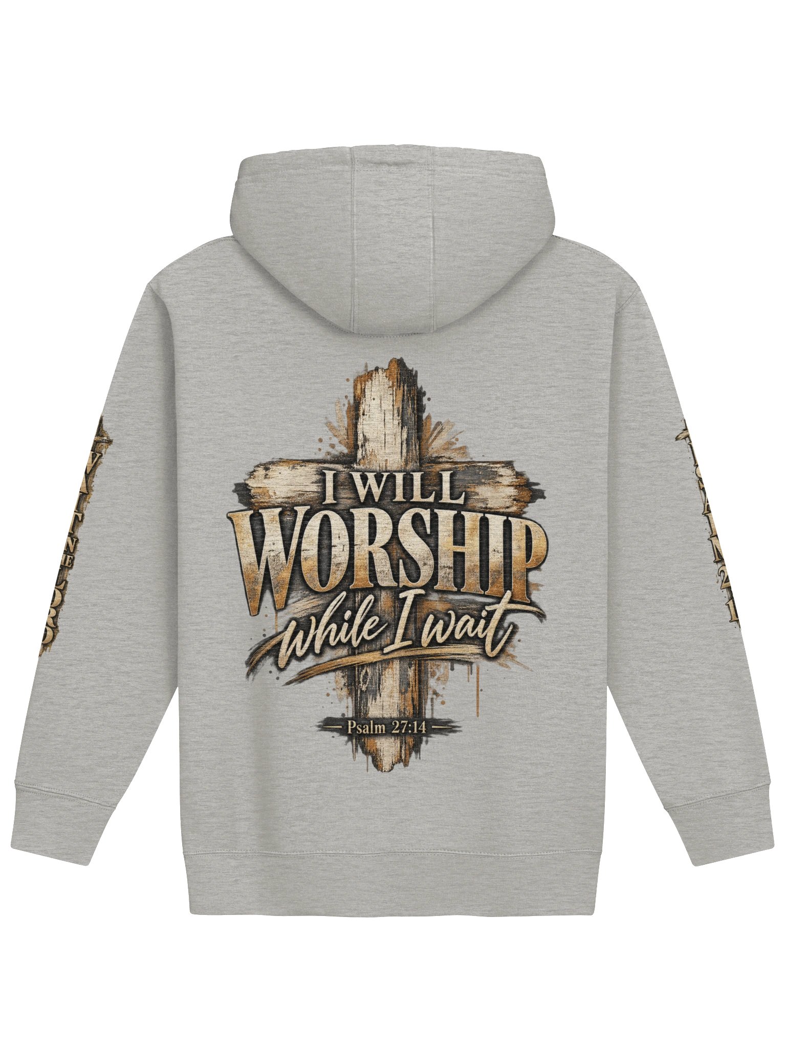 I Will Worship While I Wait Unisex Hoodie – Psalm 27:14 product image (6)