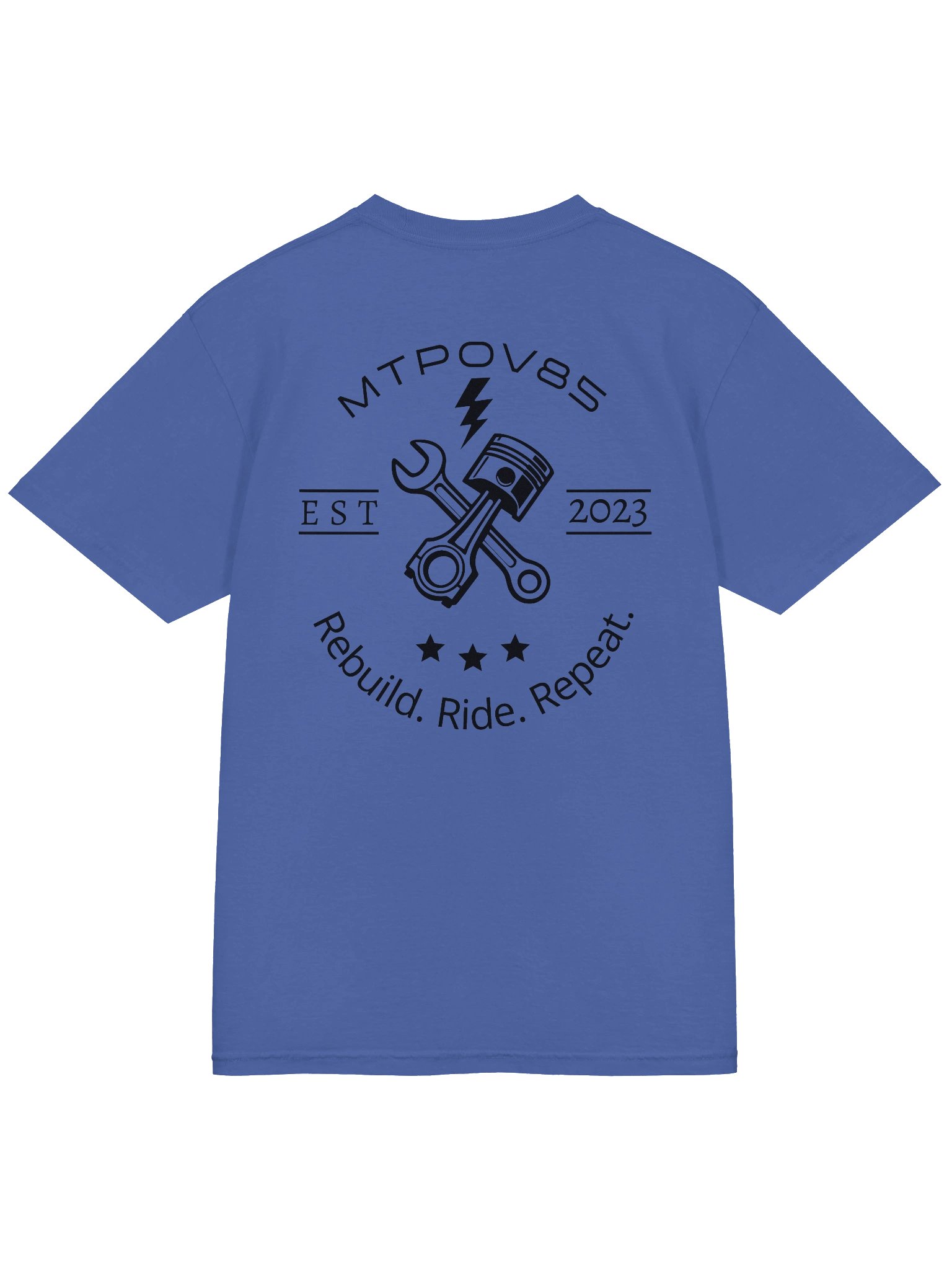 Rebuild. Ride. Repeat. Style 1, Blue T-Shirt product image (4)
