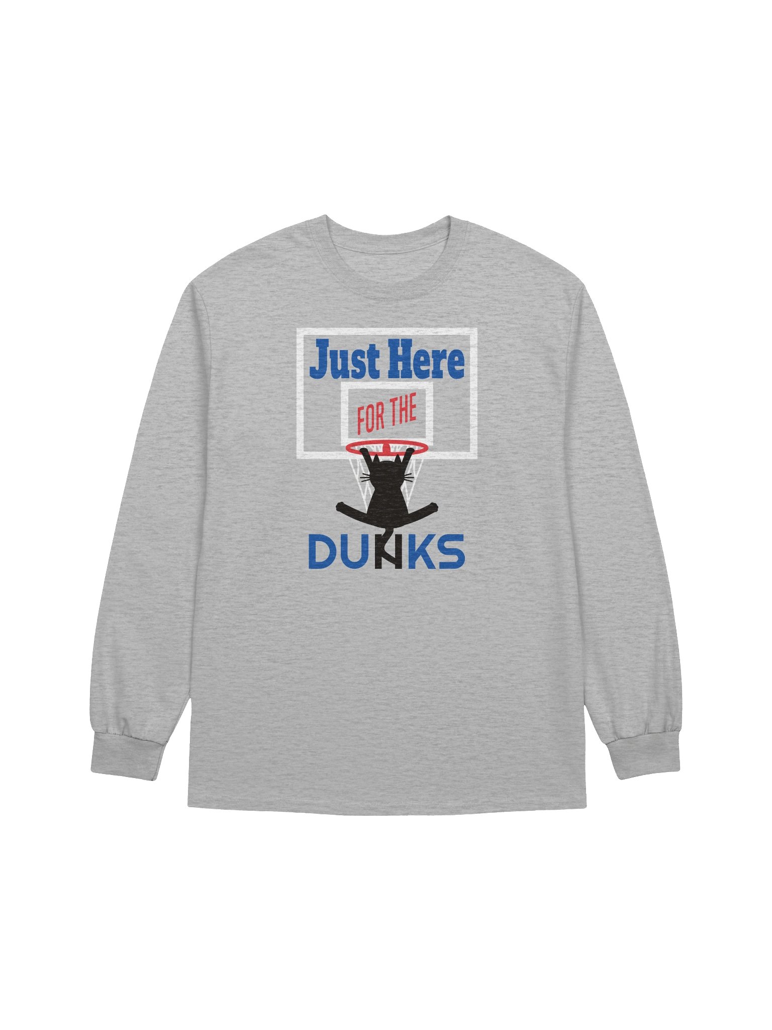 Basketball Cat (Just Here for the DUNKS) - Unisex Adult Long Sleeve T-shirt product image (9)