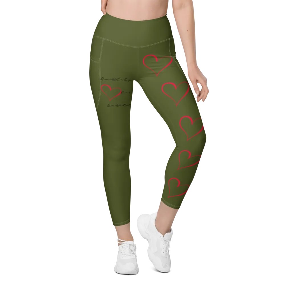 "Qu@lity He@rt" Leggings (Military Green) product image (1)