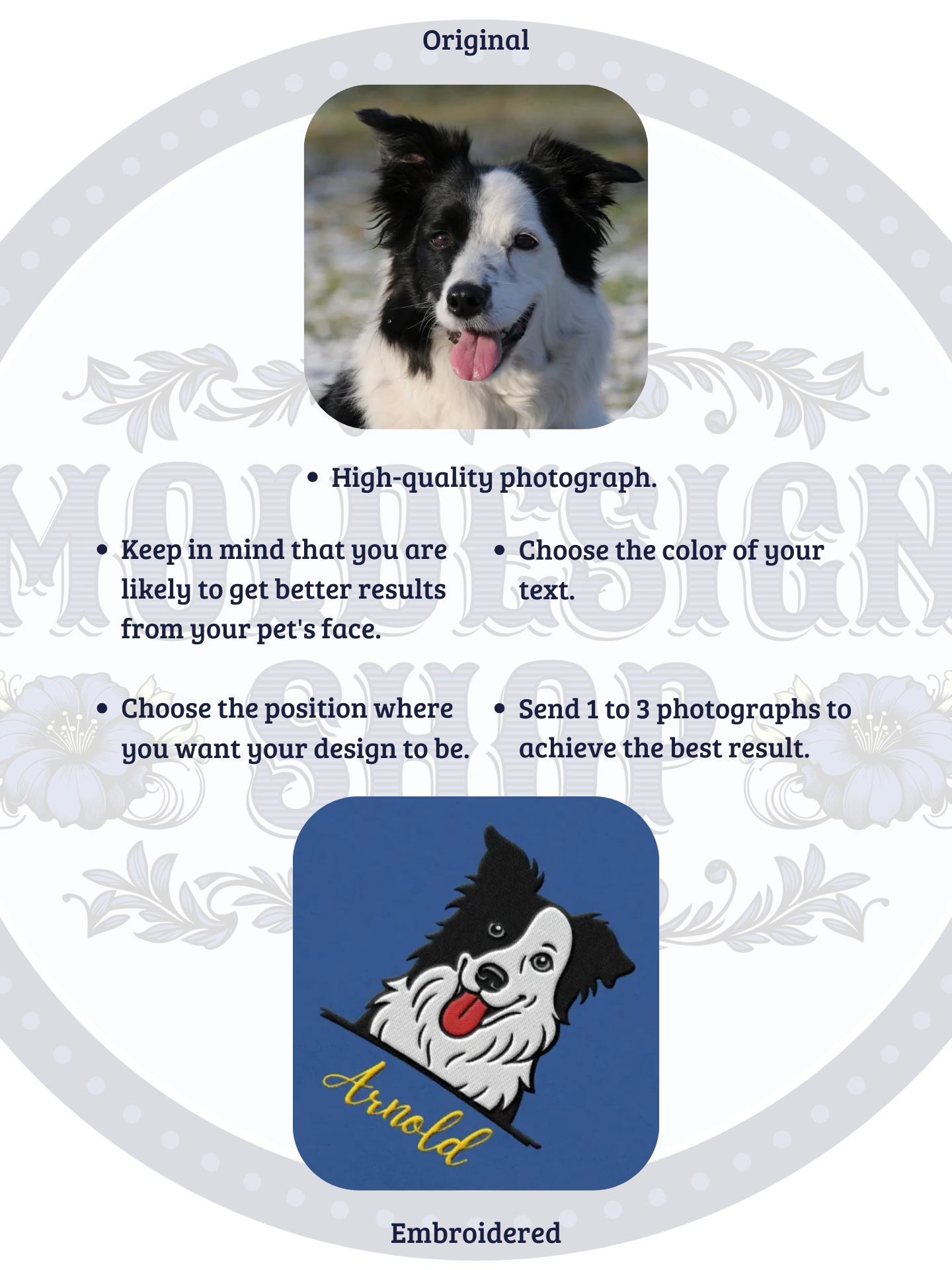YOUR BORDER COLLIE! / SWEATSHIRT WITH PERSONALIZED NAME / EMBROIDERED product image (4)