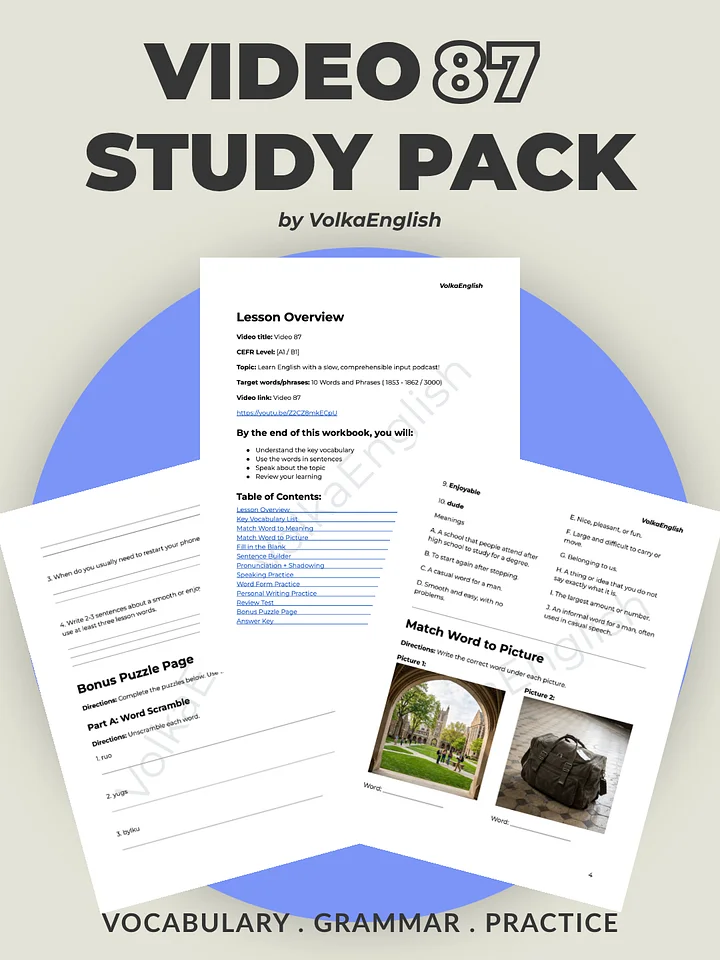 Video 87 Study Pack product image (1)