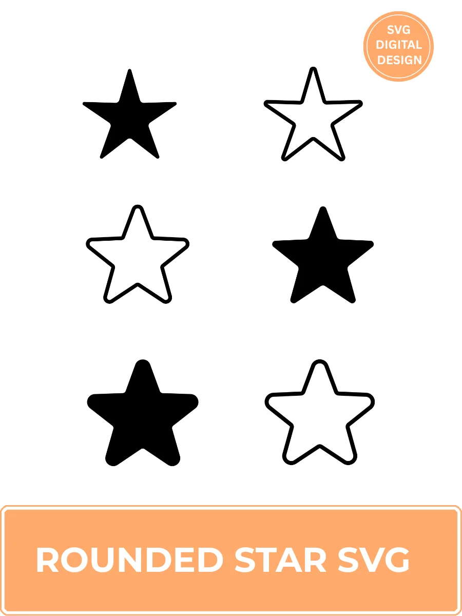 Rounded Star SVG Cricut & Silhouette Design product image (2)