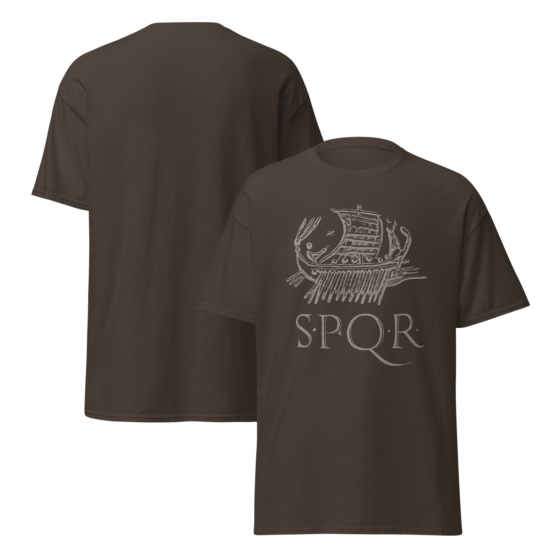 SPQR Galley Roman Art from 43 BC, Dark Chocolate T-Shirt product image (3)