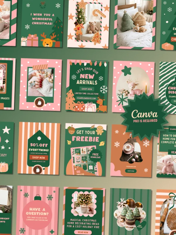 Coquette Christmas Instagram Story Templates product image (2)