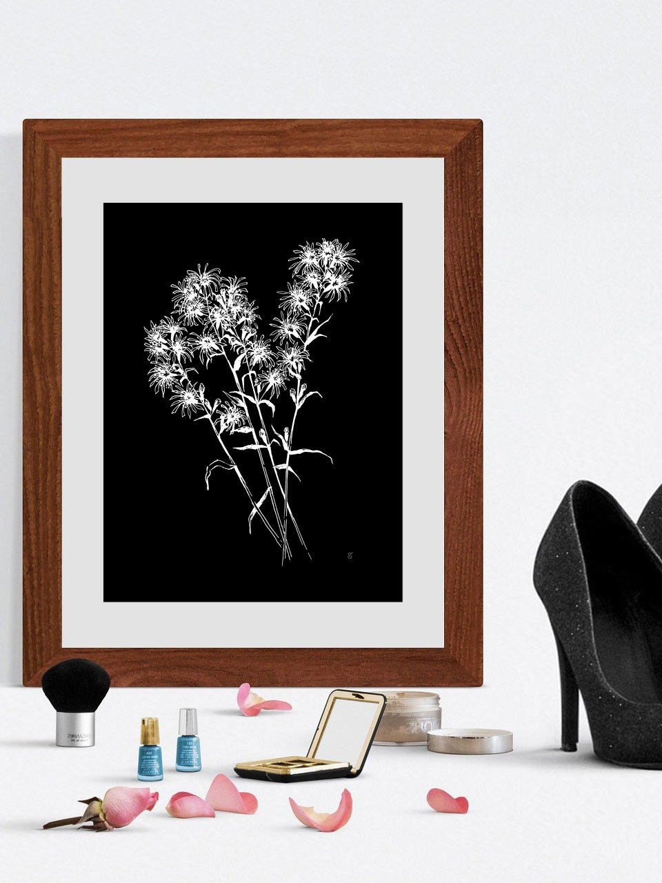 Spiky Blossom Delight Poster - Bouquet Flowers Dark product image (6)