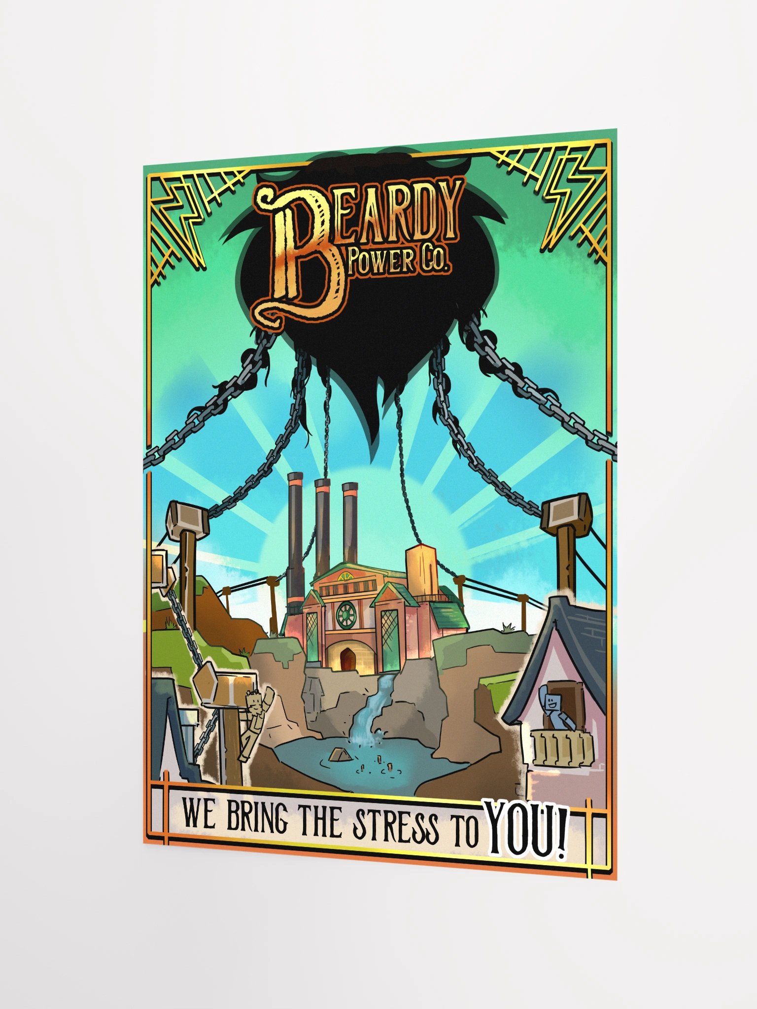 'We bring the stress to YOU!' print (Blue) product image (3)