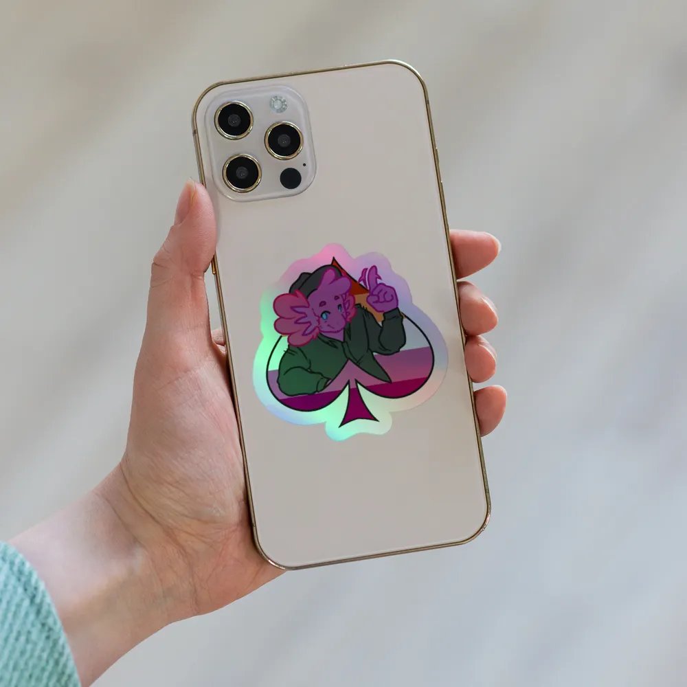 Lesbian in Spades | Kiss-Cut Holo Sticker product image (6)