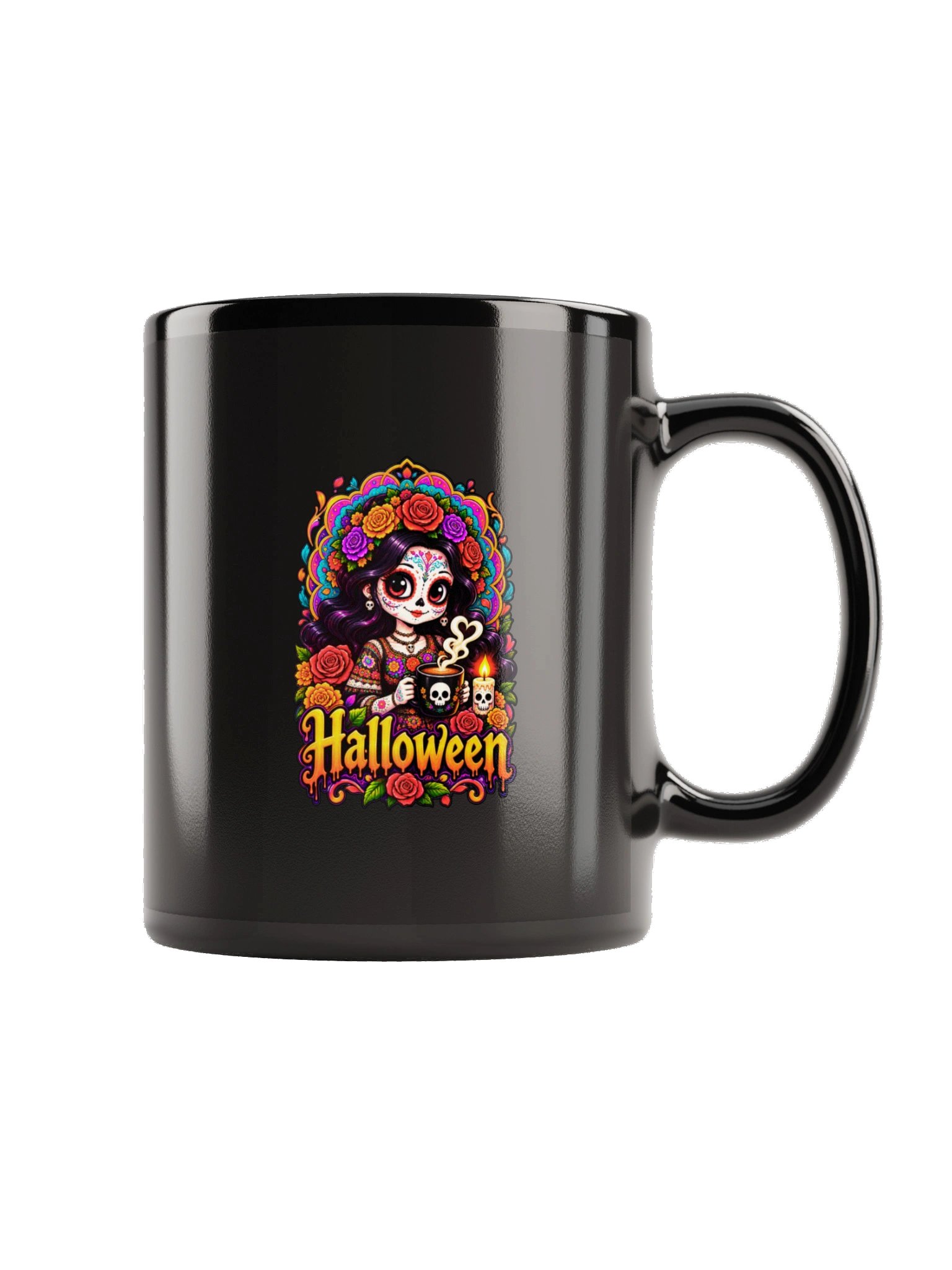 Day of the Dead Coffee Mug – Sugar Skull & Roses product image (6)